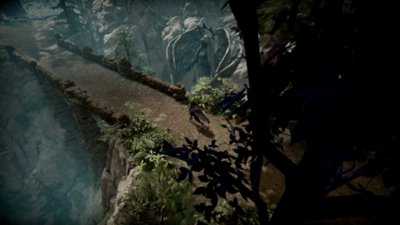 《夜族崛起》螢幕截圖，顯示開放世界中一座橋