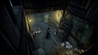 V Rising screenshot showing a gloomy interior environment