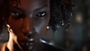 Captura de pantalla de Vampire: The Masquerade - Swansong que muestra la cara de un personaje de cerca