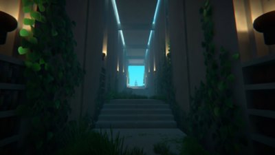 Viewfinder – skärmbild på en mörk korridor som leder mot ljus