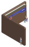 Ilustracja przedstawiająca duży portfel otoczony przez małe osoby