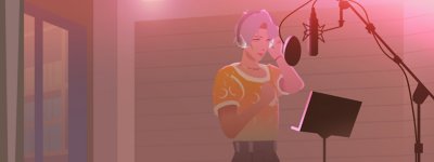 We Are OFK hero artwork showing a character in front of a microphone