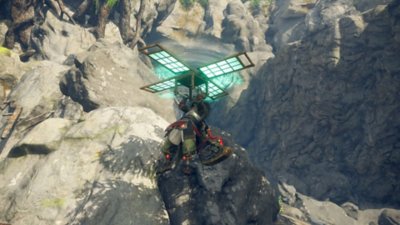 Wild Hearts screenshot showing a beast trap known as Karakuri - Glider