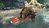 Wild Hearts screenshot showing a beast trap known as Karakuri - Paddle Scoop
