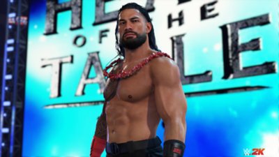WWE 2K24 – Screenshot, der den Superstar Roman Reigns zeigt