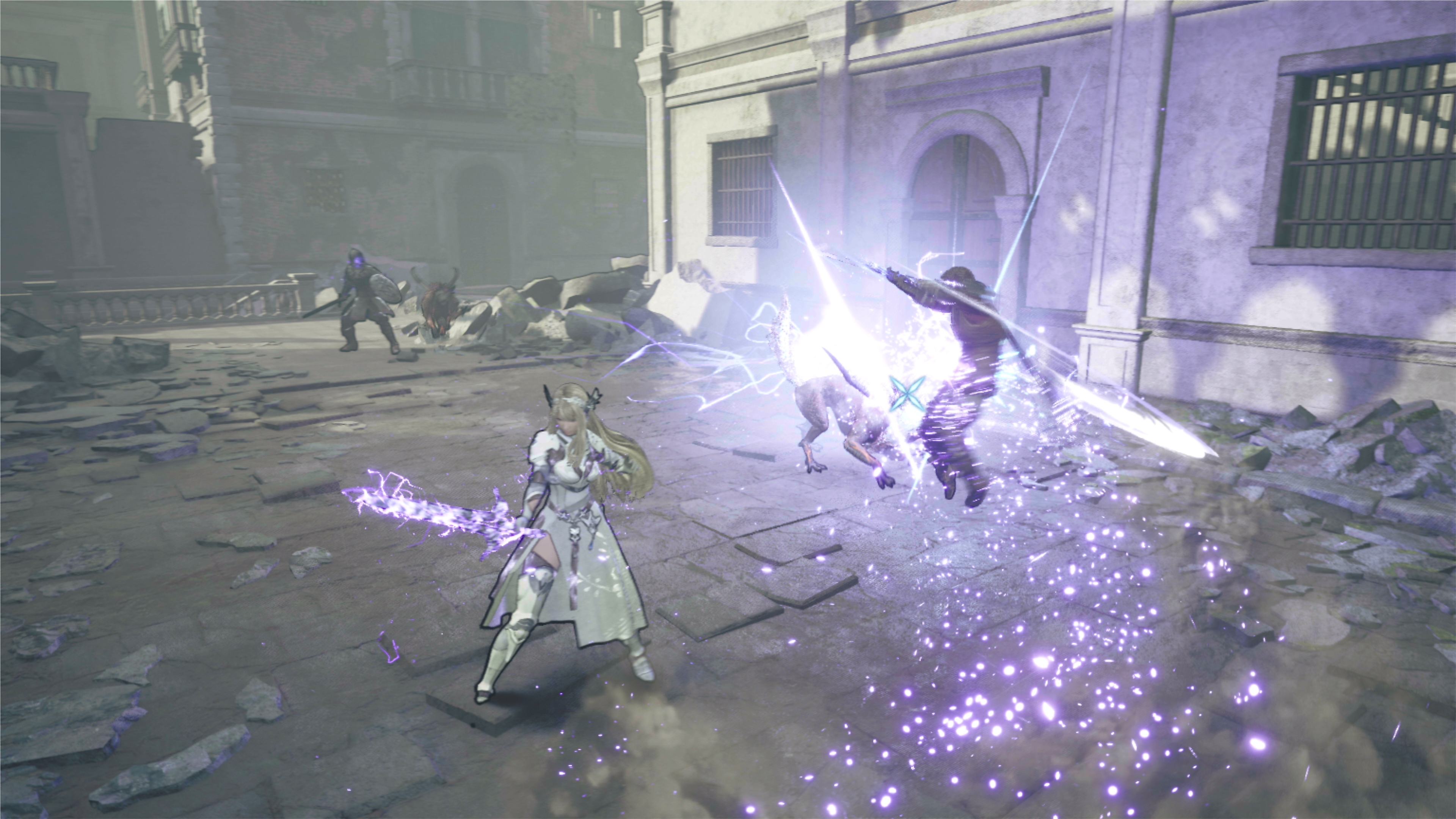 Captura de pantalla de Valkyrie Elysium mostrando combate mágico