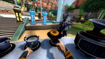Zenith screenshot showing a first-person view of a player cooking food