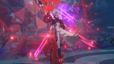 Zenless Zone Zero screenshot showing a character with a headcrest and energy sword